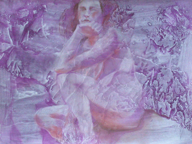 Artist Lucille Rella. 'Purple Haze' Artwork Image, Created in 2010, Original Drawing Pastel. #art #artist