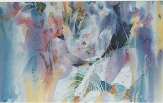Lucille Rella: 'Rainbow Geese', 1995 , Animals. Transparent watercolor.  This image is available in a signed open edition print....
