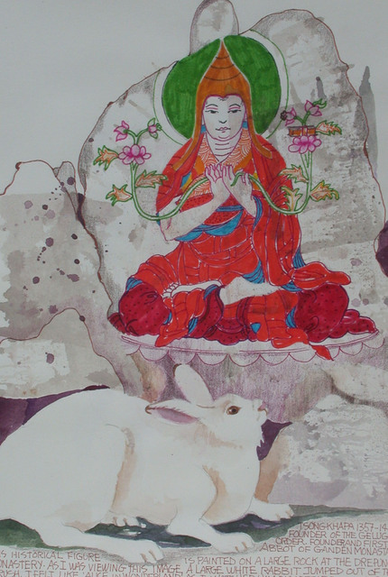 Artist Lucille Rella. 'White Rabbit' Artwork Image, Created in 2011, Original Drawing Pastel. #art #artist