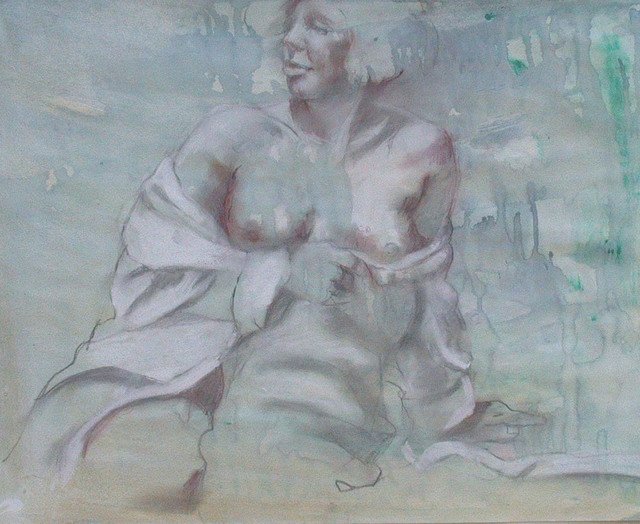 Lucille Rella  'White Robe', created in 2010, Original Drawing Pastel.