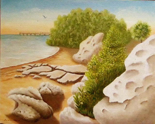 Lora Vannoord  'Crystal Beach Rocks', created in 2009, Original Painting Other.