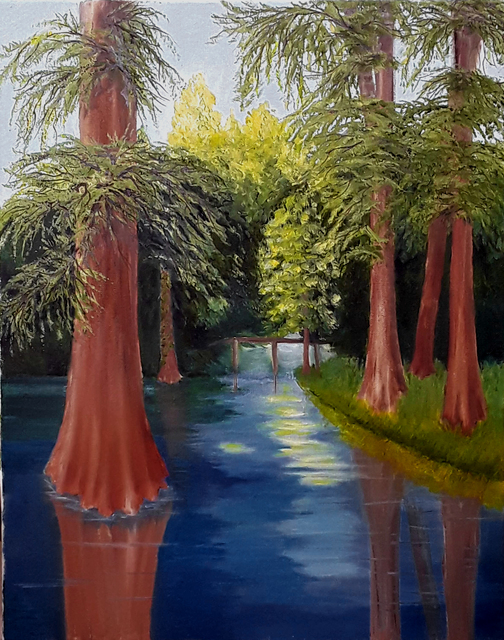 Lora Vannoord  'Italian  Pond', created in 2021, Original Painting Oil.
