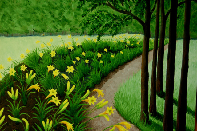Artist Lora Vannoord. 'Lily Garden' Artwork Image, Created in 2012, Original Painting Oil. #art #artist