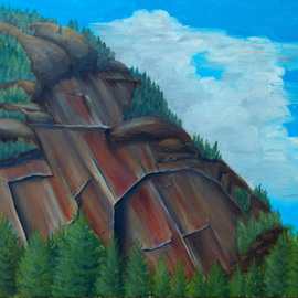 Lora Vannoord: 'Mountain', 2011 Oil Painting, Landscape. Artist Description:  An original oil painting of a mountain in the Adirondacks.  It can be seen from the NY freeway on the way to Plattsburg in upstate New York.  wood frame included.  ...