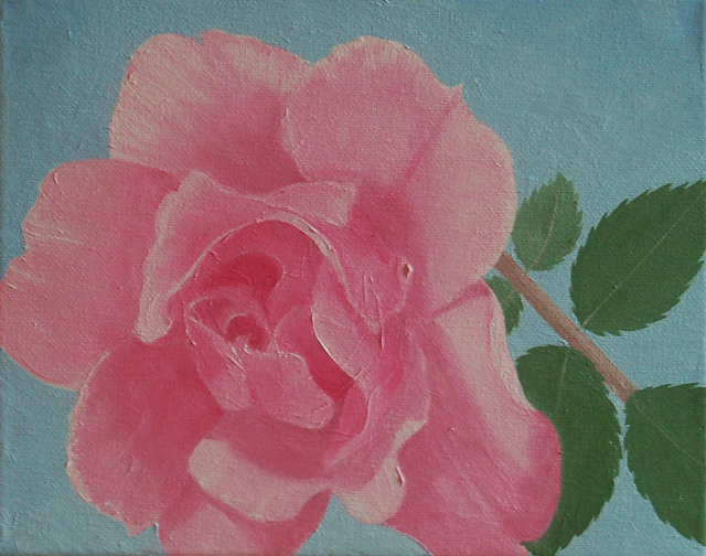 Lora Vannoord  'The Pink Rose', created in 2016, Original Painting Oil.