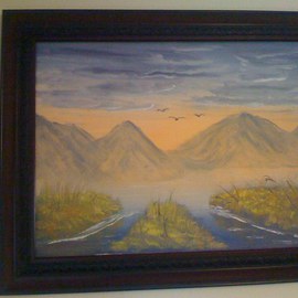 Leonard Parker: 'Mountain Marsh', 2006 Oil Painting, Seascape. 