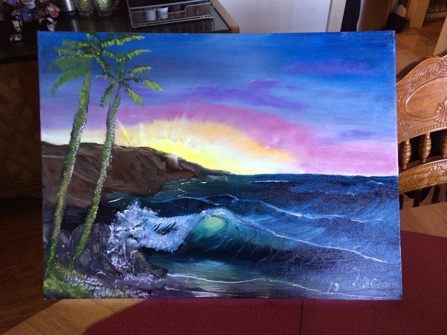 Artist Leonard Parker. 'Seascape Dream' Artwork Image, Created in 2014, Original Painting Oil. #art #artist