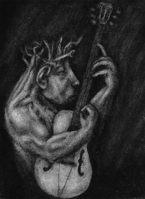 Lynette Vought  'Journeyman', created in 2007, Original Drawing Charcoal.