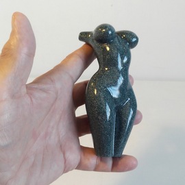 Sergey Abrosimov: '1 GIRL 3 IN YOUR HANDS', 2022 Mixed Media Sculpture, Nudes. Artist Description: Polished resin with mineral fillers imitating gray- green ornamental stone...