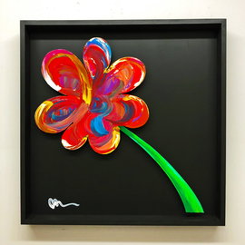 Mac Worthington: 'a single petal', 2021 Acrylic Painting, Floral. Artist Description: Acrylic on metal floating in a shadowbox frame.Available. Signed   dated. Certificate of Authenticity.Delivery, hanging   shipping availableStudio: 5935 Houseman Rd, historic Ostrander, Ohio.For further information on this piece or to discuss a custom design please call 614 | 582 | 6788 or email: macwartist aol. com