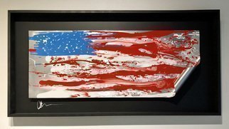 Mac Worthington: 'america edition xviii', 2019 Aluminum Sculpture, Abstract Figurative. This edition is aluminum painted automotive enamel floating in a shadowbox frame.Signed   dated. Certificate of Authenticity. Ready to hang...