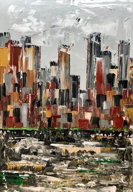 Mac Worthington: 'cold front', 2021 Acrylic Painting, Cityscape. Acrylic on stretched canvas.Available. Signed   dated. Certificate of Authenticity. ...