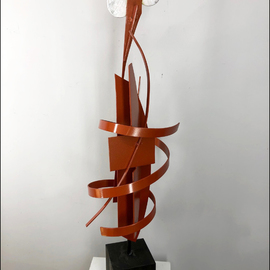 Mac Worthington: 'goddess', 2021 Aluminum Sculpture, Abstract Figurative. Artist Description: Tabletop sculpture. Welded, painted acrylic enamel metallic copper on a solid wood block, 39  x 12  x 12 . Available. Signed   dated. Certificate of Authenticity.Delivery, hanging   shipping availableStudio: 5935 Houseman Rd, historic Ostrander, Ohio.For further information on this piece or to discuss a custom design please ...
