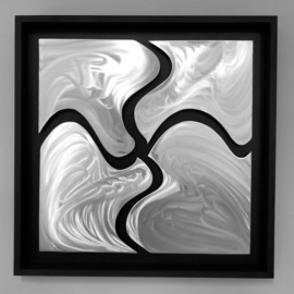 Mac Worthington: 'puzzle', 2021 Aluminum Sculpture, Abstract Figurative. Artist Description: High polished aluminum with a machine brush finish. Shadowbox framed.Delivery, hanging   shipping availableStudio: 5935 Houseman Rd, historic Ostrander, Ohio.For further information on this piece or to discuss a custom design please call 614 | 582 | 6788 or email: macwartist aol. com...