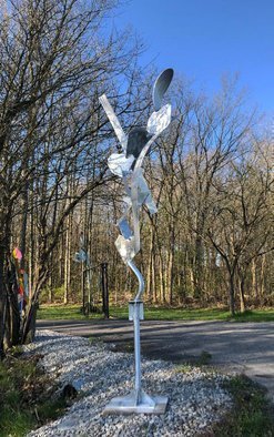 Mac Worthington: 'traveler', 2020 Aluminum Sculpture, Abstract. Welded aluminum. Abstract outdoor sculpture. Located now at the Mac Worthington Sculpture Park...