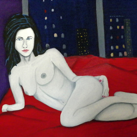 Clifford Riley: 'Friday Night 26th Floor', 2015 Oil Painting, Figurative. Artist Description: Life in the big apple ...