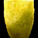 Pate de Verre Yellow Vase By Magd Abdel Rahman