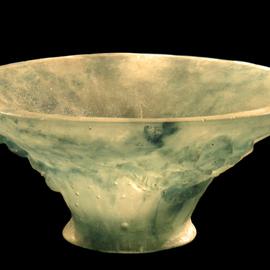 Pate de verre sculptured bowl By Magd Abdel Rahman
