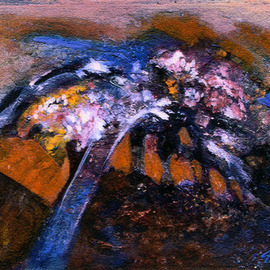 Magda Santiago: 'Flamboyan', 2003 Oil Painting, Botanical. 