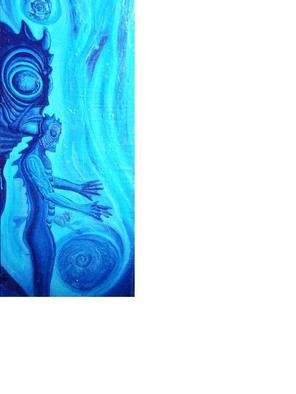 Scott Maki: 'Spirit of the Water, the water people', 2013 Acrylic Painting, Beauty.  In Deep of the oceans of this world , hidden in the blue waters exists a great mystery, ...
