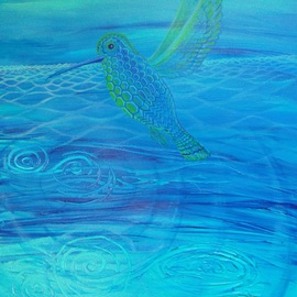 Scott Maki: 'lightspeed messenger', 2014 Acrylic Painting, Other. Artist Description:   humming bird       ...