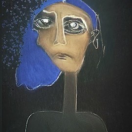 Radwa Mohamed: 'abstract art', 2022 Pastel Drawing, Abstract. Artist Description: Abstract face by pastelIt expresses our miserable feelings...