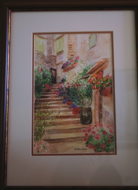 Artist Mary Jean Mailloux. 'Escaliers De Provence' Artwork Image, Created in 2009, Original Drawing Gouache. #art #artist