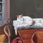 still life with cat By Mary Jean Mailloux