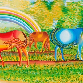 the rainbow accompanies them By Mairim Perez Roca