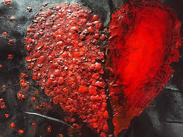 Maitry Shah  'Broken Heart', created in 2019, Original Painting Acrylic.