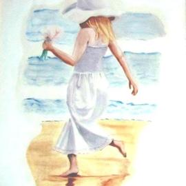 Maitrry P Shah: 'walk at the seashore', 2011 Acrylic Painting, Beach. Artist Description: walk at the seashore...