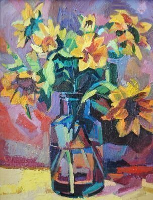 Maja Djokic Mihajlovic: 'narcissuses', 2017 Oil Painting, Floral. floral, flowers, still life, yellow, ...