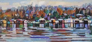 Maja Djokic Mihajlovic: 'water landscape', 2017 Oil Painting, nature. water, river, reflection, nature, landscape, botanical, summer, ...