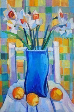 Maja Djokic Mihajlovic: 'white spring flowers', 2018 Oil Painting, Still Life. FLOWERSFLORALNATURESPRINGSTILL LIFE...