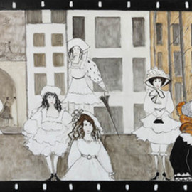 Malgorzata Karp-soja: 'STREET DOLLS', 2012 Oil Painting, Figurative. Artist Description:   A movie called ,,Street Dolls