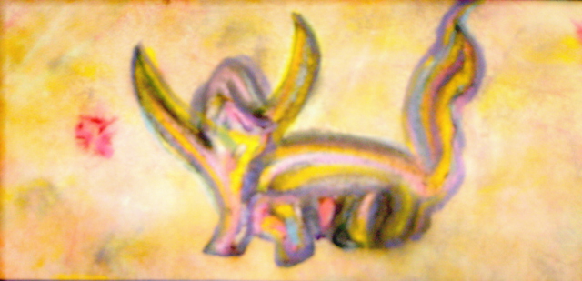 B Malke  'Baby Bull', created in 2009, Original Painting Ink.