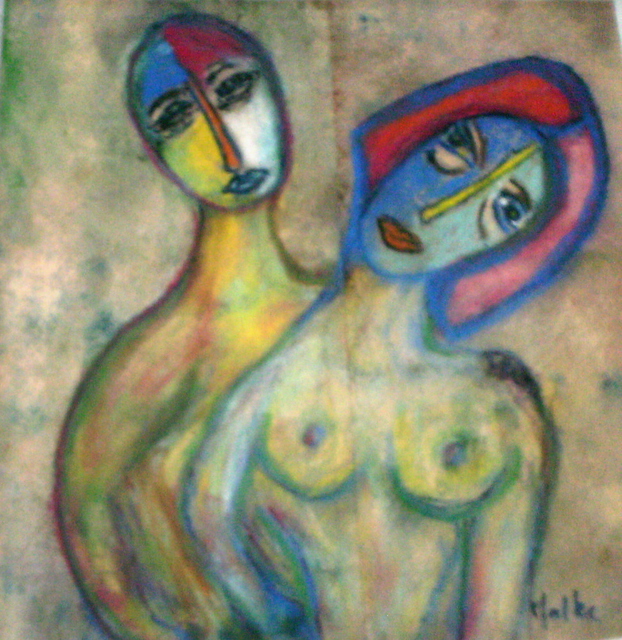 Artist B Malke. 'La Femme Striee' Artwork Image, Created in 2009, Original Painting Ink. #art #artist
