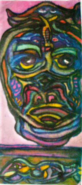 Artist B Malke. 'Mask' Artwork Image, Created in 2009, Original Painting Ink. #art #artist