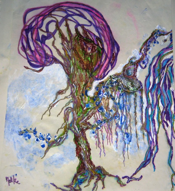 B Malke  'My Fabulous Trees', created in 2014, Original Painting Ink.