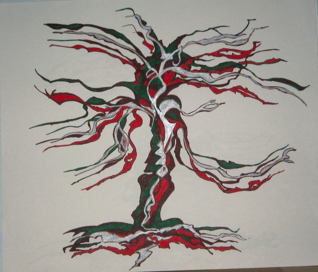 Artist B Malke. 'My Fabulous Trees 5' Artwork Image, Created in 2014, Original Painting Ink. #art #artist