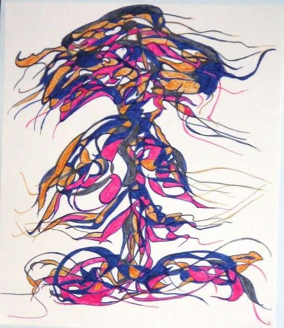 B Malke  'My Fabulous Trees 7', created in 2014, Original Painting Ink.