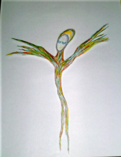 B Malke  'The Dancer', created in 2009, Original Painting Ink.