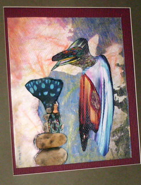 Artist B Malke. 'The Holy Virgin And The Vulture' Artwork Image, Created in 2009, Original Painting Ink. #art #artist