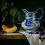 Blue Pitcher With Canteloupe, Barbara A Jones