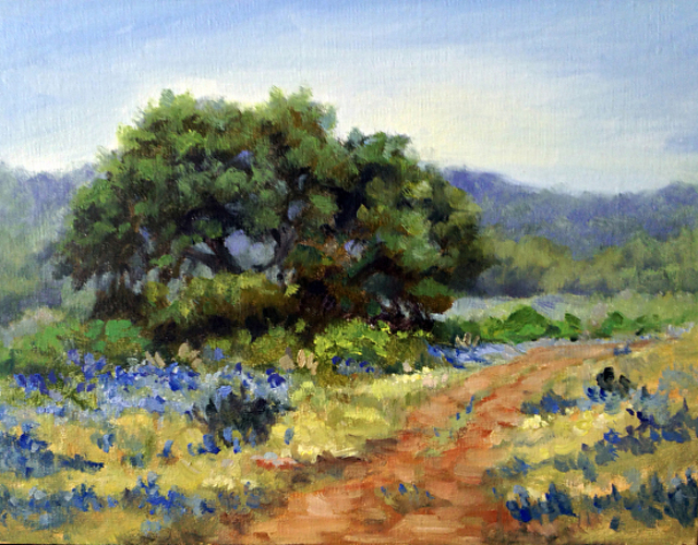Barbara A Jones  'Hill Country Bluebonnets', created in 2012, Original Printmaking Giclee.