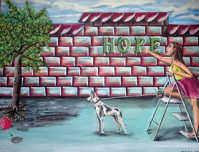 Artist Mamu Art. 'Hope' Artwork Image, Created in 2017, Original Painting Acrylic. #art #artist