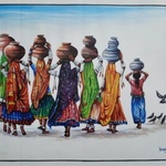 indian women painting By Manish Vaishnav