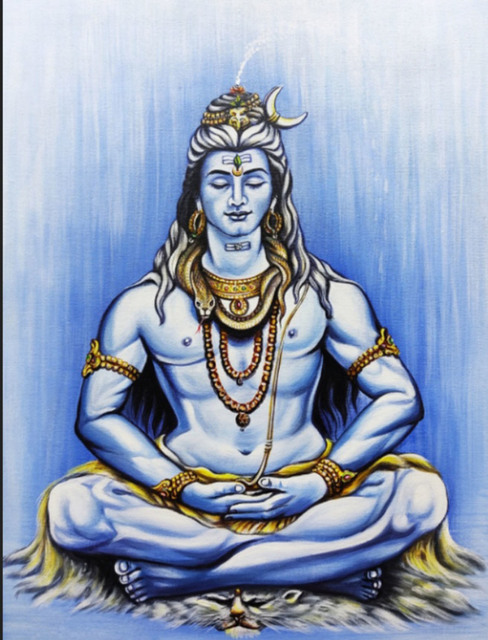 Manish Vaishnav  'Lord Shiva Paintings', created in 2021, Original Watercolor.