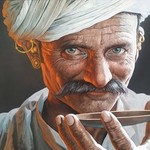 old man painting By Manish Vaishnav