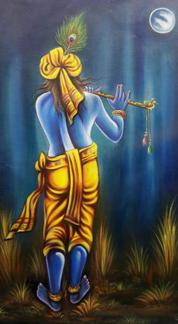 Manish Vaishnav  'Painting Krishna Radha', created in 2021, Original Watercolor.